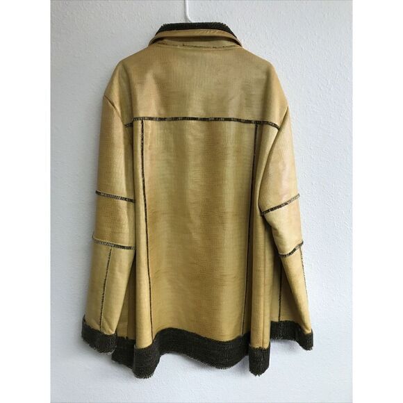 NEW Men Royal Prestige Faux Leather Fur Trim Zip Coat Jacket Pockets Lined XL - Picture 9 of 9